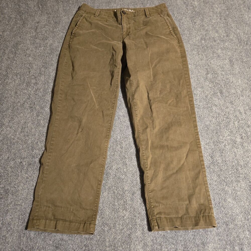 Banana Republic Pants Womens Size 2 green Boyfriend Crop Pockets Casual